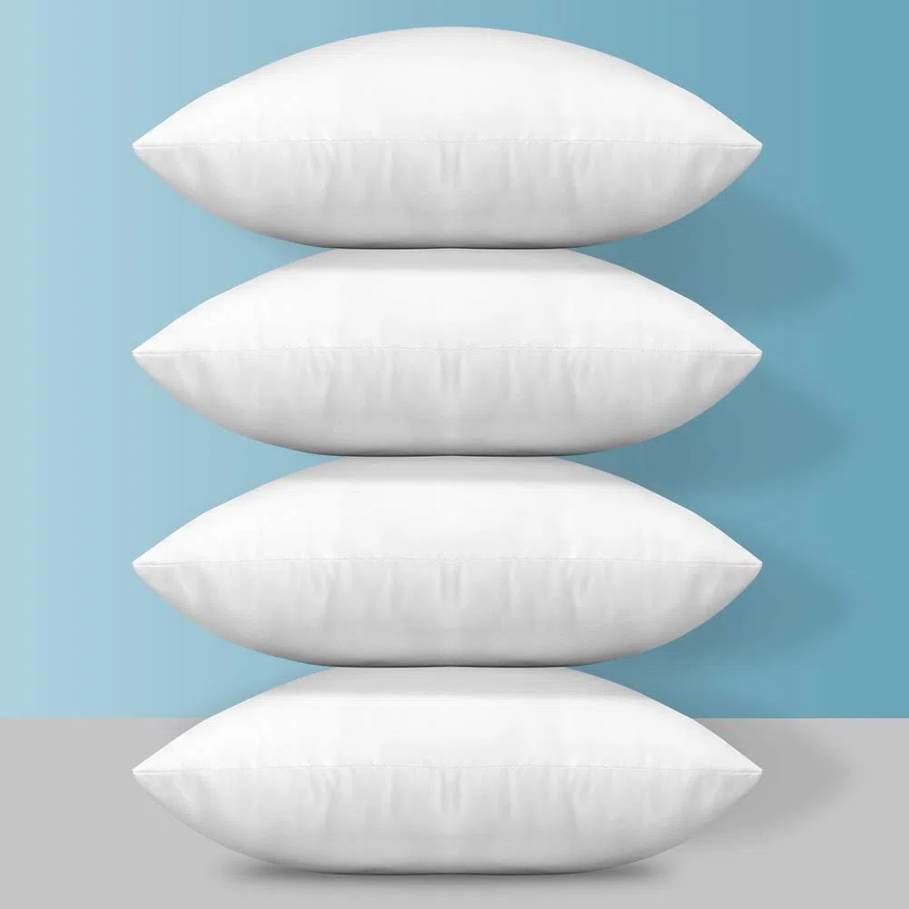 Artscope Set di 4 Imbottitura Cuscini 50 x 50 cm Copricuscino Morbido Arrendamento Moderno per Camera da Letto Soggiorno Ufficio - Cuscino Interno (Bianco) (50x50cm (Confezione da 4))