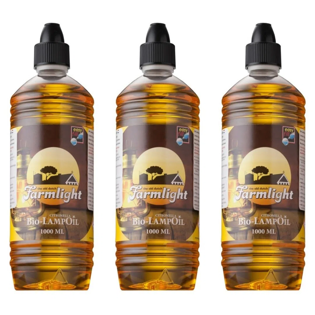 Horeca Candles Olio di Citronella Bio – 3x1L Olio per Lampade & Torce – Naturale & Ecologico – Senza Fumo & Lunga Durata – per Atmosfere Accoglienti all’Aperto