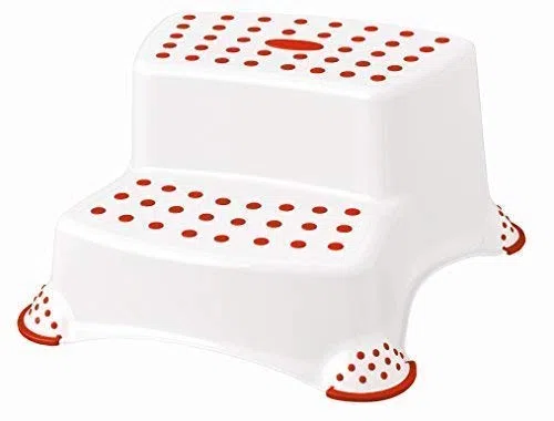 keeeper Sgabello Due Livelli fino a 120 kg Bianco/Rosso