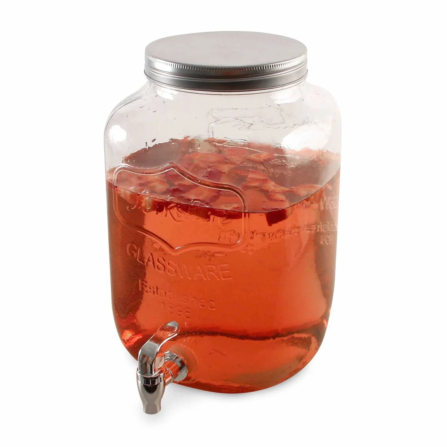 HOME DECO FACTORY Fontana per Bevande in Vetro, 8 L, Trasparente