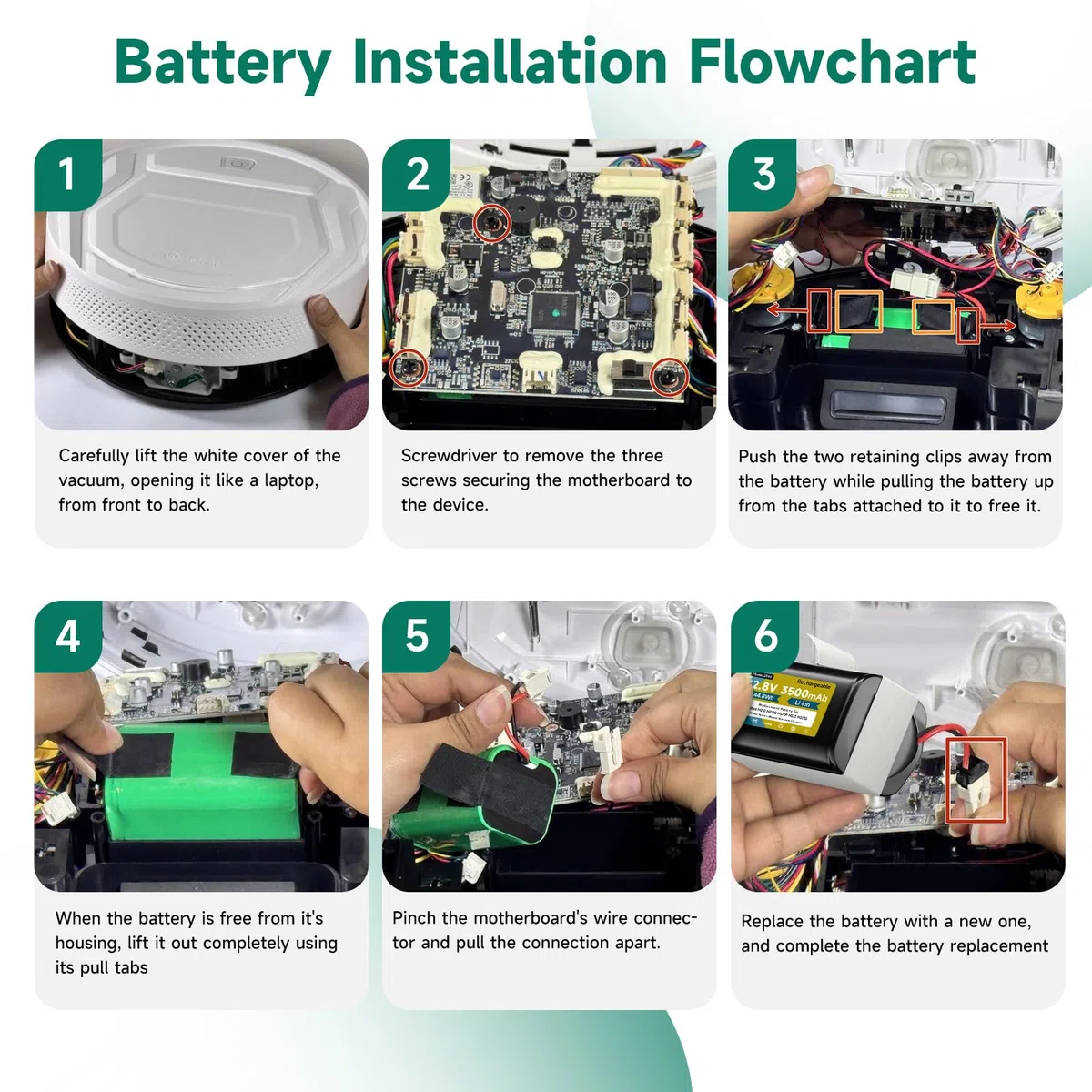Batteria 12,8V 3500mAh per Lefant M210 / M210B / M210P / M213 / M213S, Batteria dell'aspirapolvere per OKP K2 (Not for 14,4V)