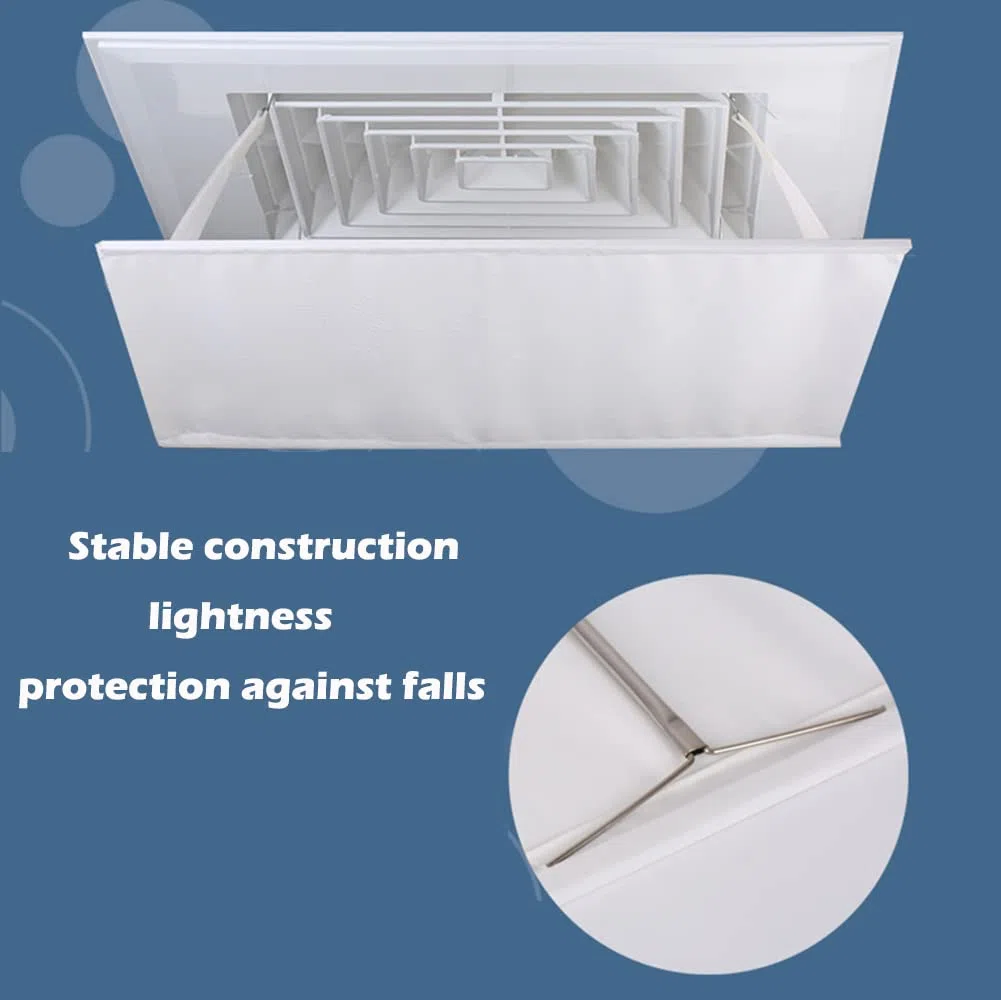 Deflettore del Condizionatore D'Aria per Soffitto Centrale Aria Condizionata Impedire All'Aria di Soffiare Direttamente Verso le Persone,Angolo di Soffiaggio Regolabile,Tessuto Oxford (60×60cm)