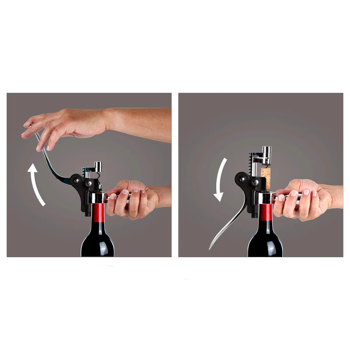 Cavatappi a Leva Vino Nero | Levatappi Automatico Orizzontale | Elegante Apribottiglie
