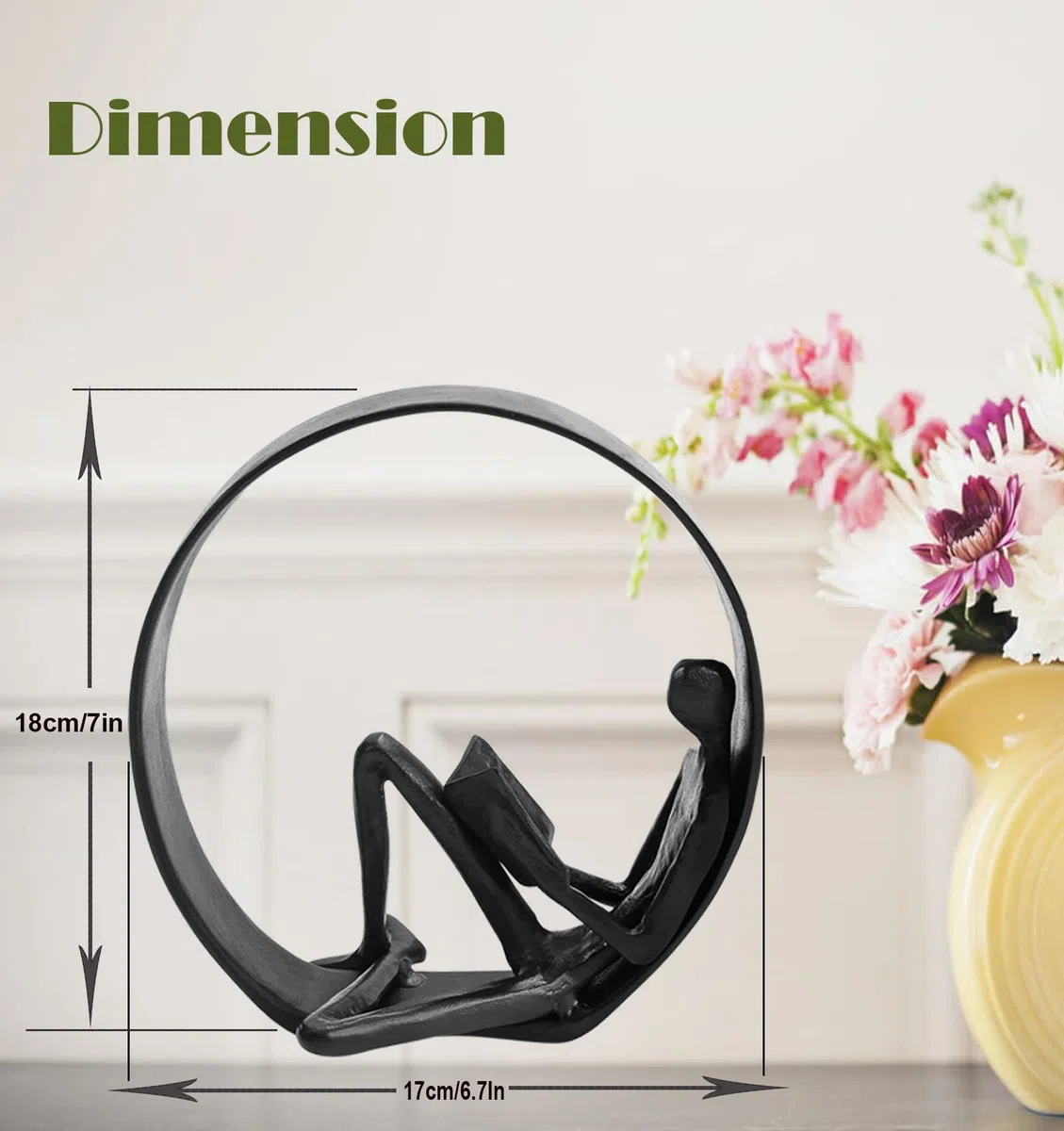 Statuette e statue di lettura, oggetti decorativi per librerie, scultura in metallo in ghisa, regalo per gli amanti dei libri, decorazione per scaffali di arte moderna, accessori per la