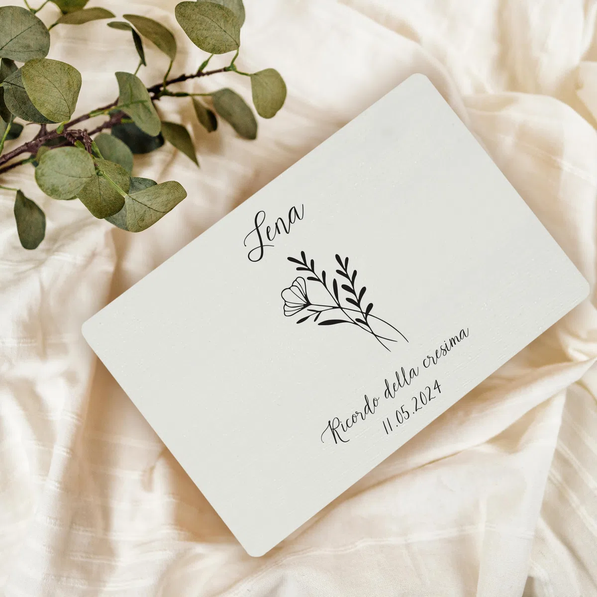 Creative Deco Prima Comunione/Cresima Scatola di Regalo Personalizzato Bianca | Scatola della Memoria in Legno per Bambino/Bambina | Personalizzata | Incisione | per Ragazzo e Ragazza