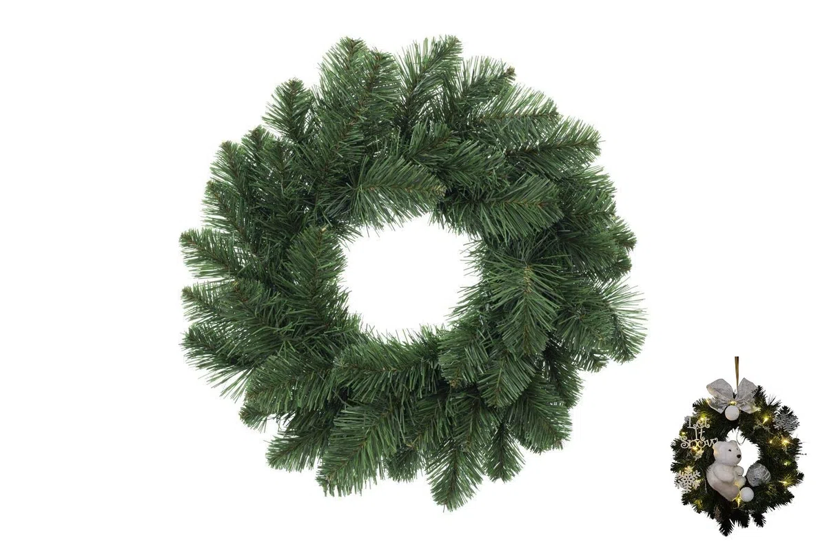 ARTECSIS Corona di Natale, porta da decorare, 40 cm, rami di albero artificiale