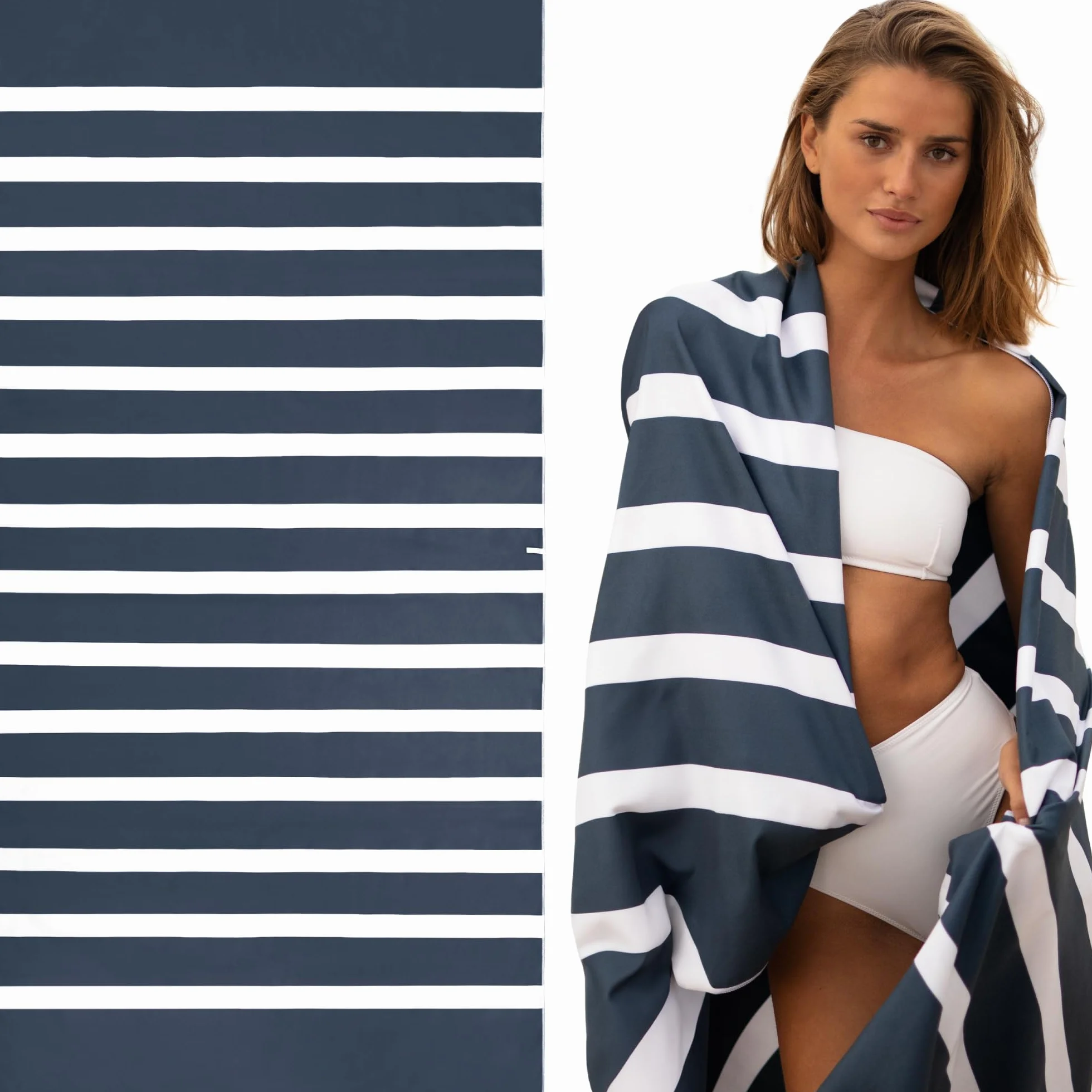 SummerSand Telo Mare in Microfibra Grande 200x100 cm - Asciugamano Mare Antisabbia e ad Asciugatura Rapida - Telo da Spiaggia XL Compatto, Perfetto per la Piscina – Deep Blue
