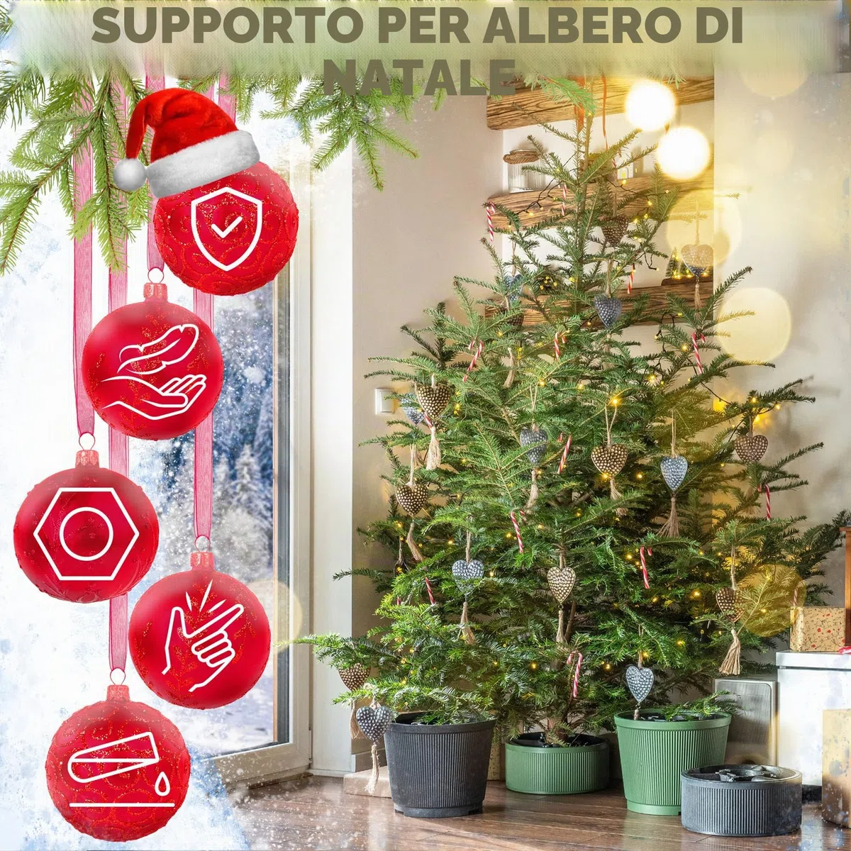 KADAX Supporto per Albero di Natale in Plastica Riciclata (Altezza Fino a 250 cm/Verde)