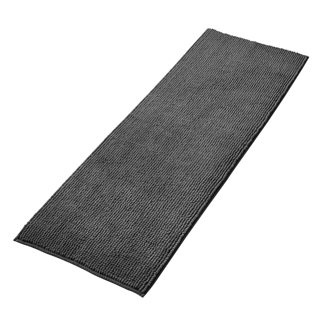 Decomira Tappeto Bagno Antiscivolo in Ciniglia | Tappetino bagno super assorbente, lavabile in lavatrice | Per il bagno, la doccia, la vasca da bagno o come tappetino WC | Antracite - 50x150 cm