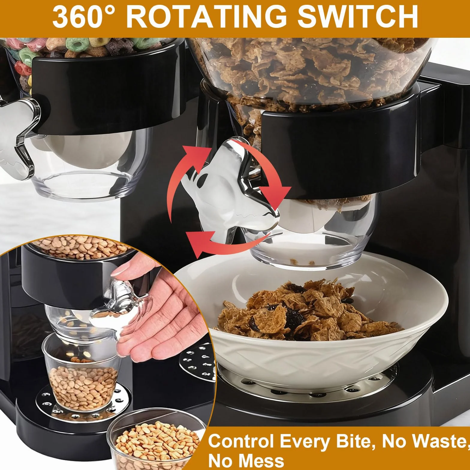 Cereal Dispenser da 2 l, dispenser per cereali per l'organizzazione della cucina ideale per cereali, alimenti secchi, caramelle, riso, cereali, chicchi di caffè