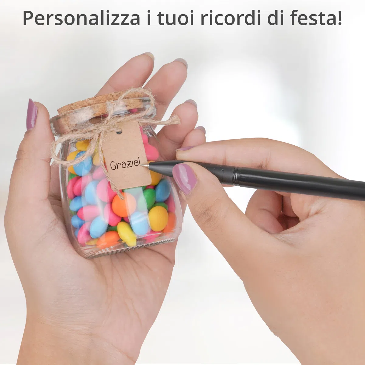 Winter Shore Barattoli di vetro piccoli da 100 ml con coperchio in sughero, confezione da 24, bottiglie di vetro per alimenti, con sughero, spago ed etichette, per caramelle, yogurt, miele, candele
