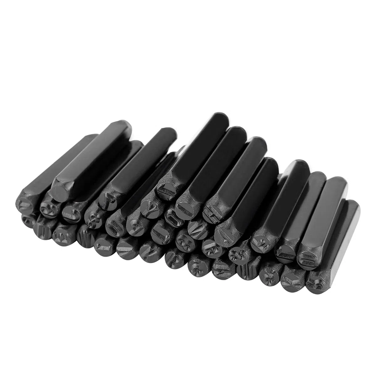 Ejoyous Set di Punzoni per Lettere e Numeri, 36 Pezzi, 6 mm, Alfabeto A-Z e Numeri 0-9, per Metallo Legno Pelle Plastica, con Borsa