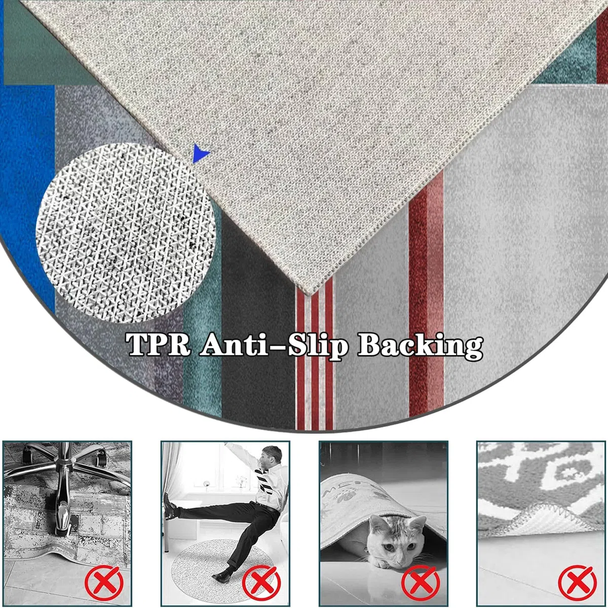 Rotondo Tappetino per Sedia da Ufficio, Tappeto per Sedia Gaming, Tappeto per Sedia Gaming, Tappetino Pavimenti per Parquet, Tappeto per Sedia con Ruote, Tappetini per Sedie da Ufficio 90 cm