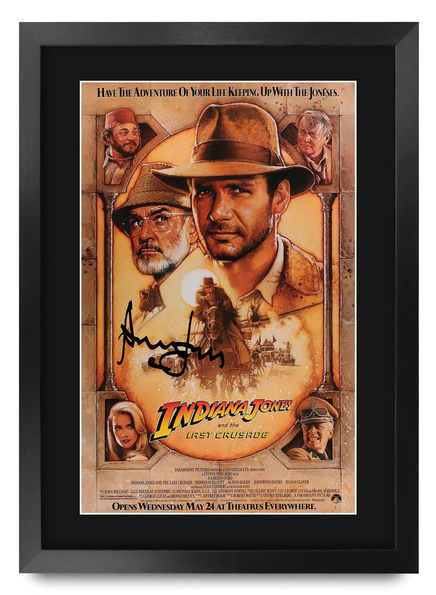 HWC Trading Indiana Jones And The Last Crusade A3 Incorniciato Firmato Regalo Visualizzazione Delle Foto Print Immagine Autografo Stampato Per Harrison Ford Gli Appassionati Di Cinema