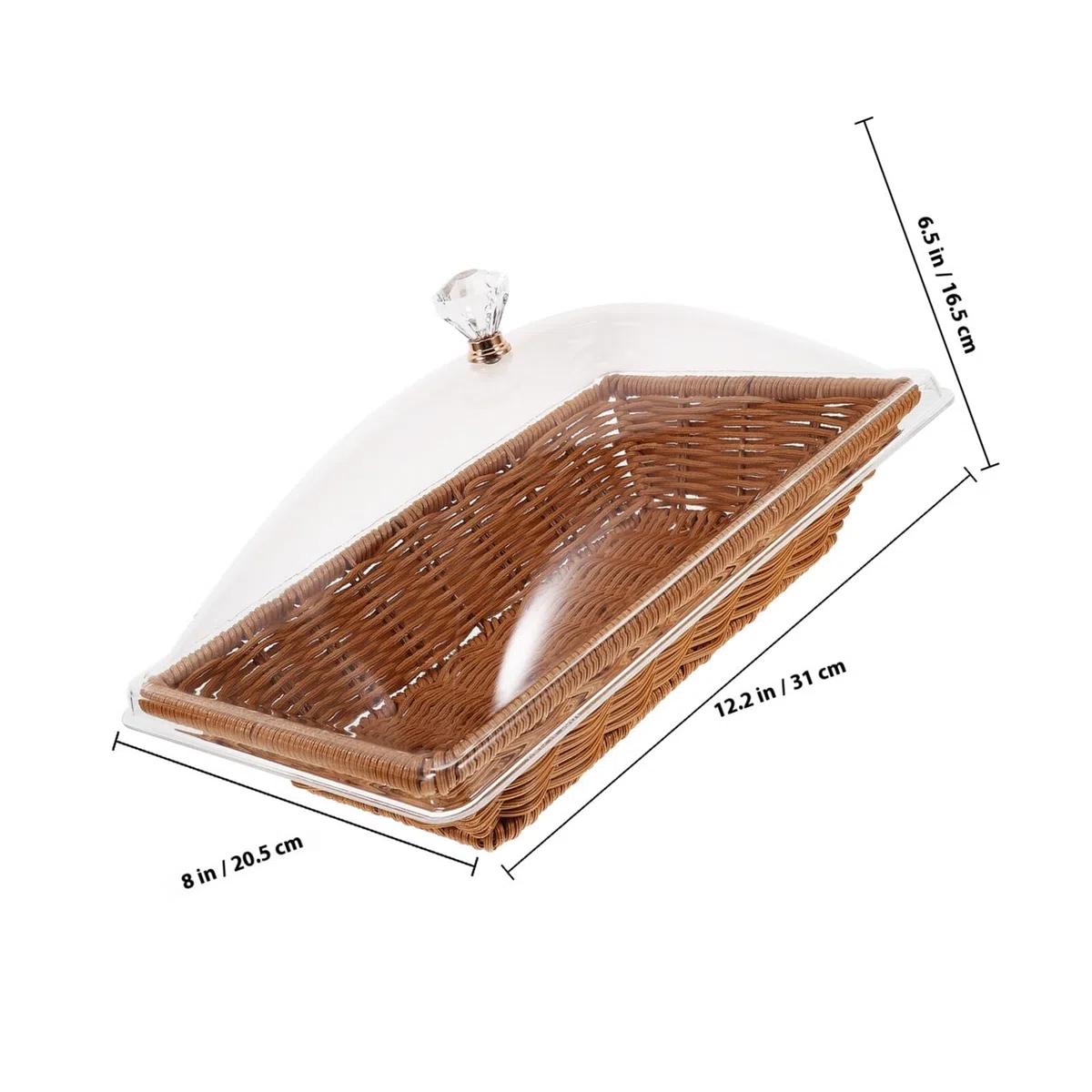 Cesto Porta Alimenti Leggero e Liscio con Coperchio Trasparente Design e Moderno in Pp e Acrilico Set da 1 per Picnic e Cucina