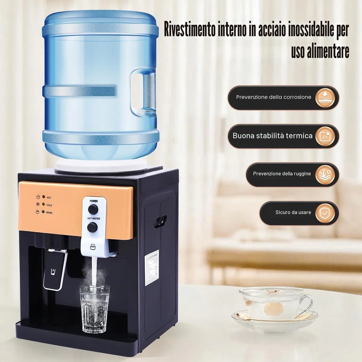 Distributore di acqua elettrica, distributore di acqua calda fredda, adatto per scrivanie, comodini, tavolini, bar e altri luoghi.