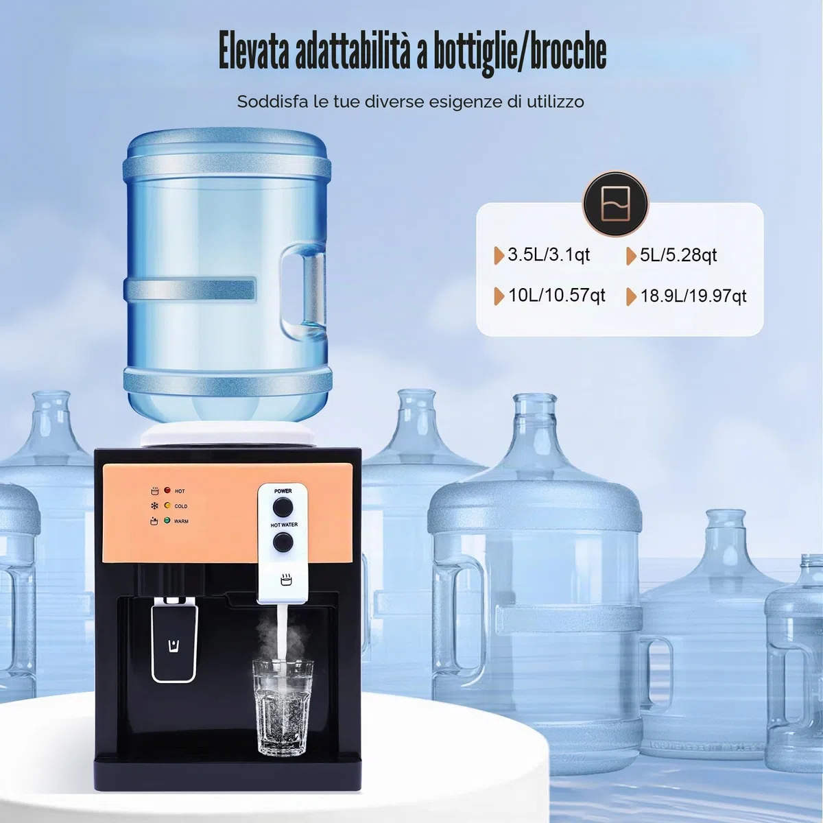 Distributore di acqua elettrica, distributore di acqua calda fredda, adatto per scrivanie, comodini, tavolini, bar e altri luoghi.