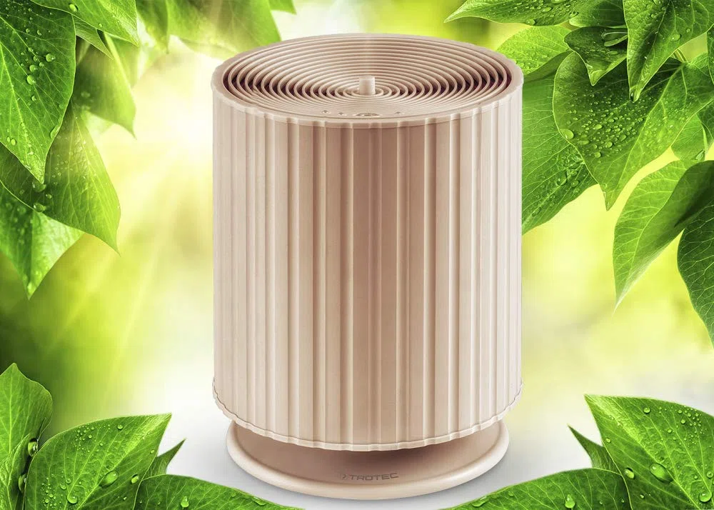 TROTEC Umidificatore B 24 E - umidificatore per ambienti grandi fino a 24 m² / 60 m³, serbatoio da 3 l, diffusore di aromi, modalità notturna, spegnimento automatico, rame