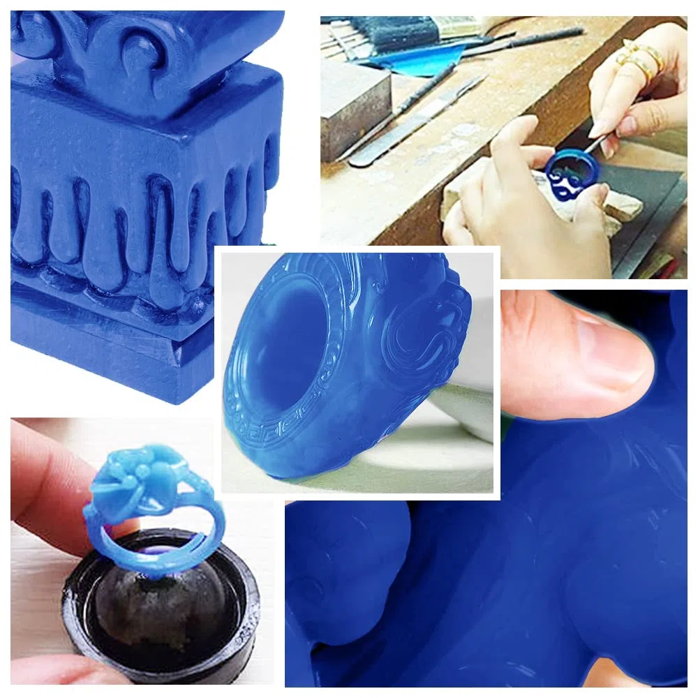 Stampo in cera persa per scolpire gioielli, 0,5 kg (blocco di cera blu)