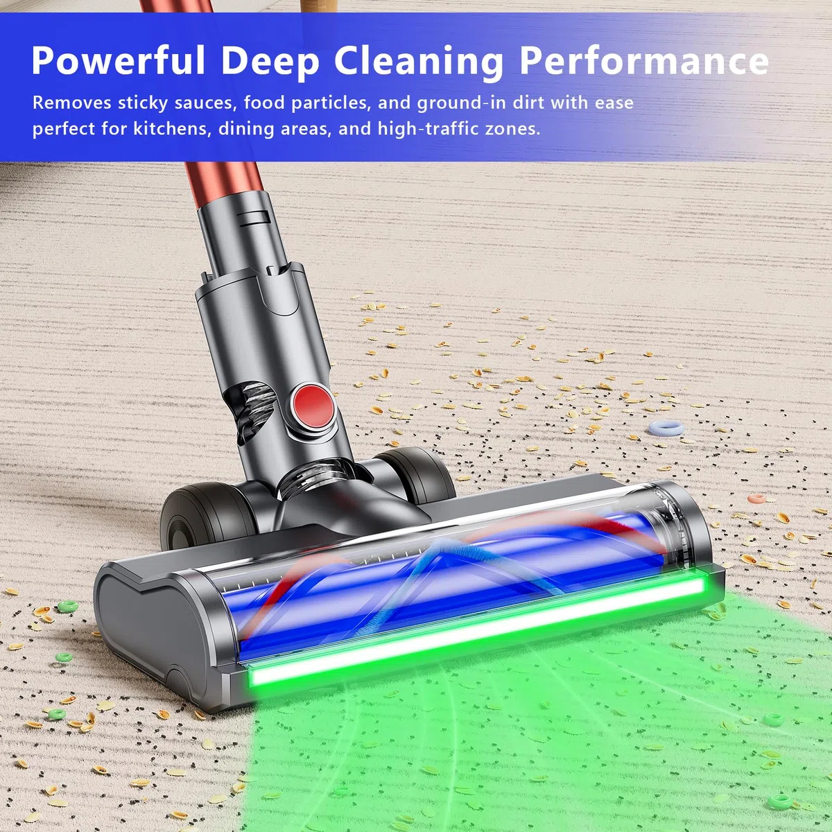 Spazzola elettrica compatibile per Dyson V6 Animal, V6 Fluffy, DC58, DC59, DC61, DC62, DC74, accessorio per spazzola turbo con sgancio rapido per pavimenti duri e tappeti con luci LED, accessori