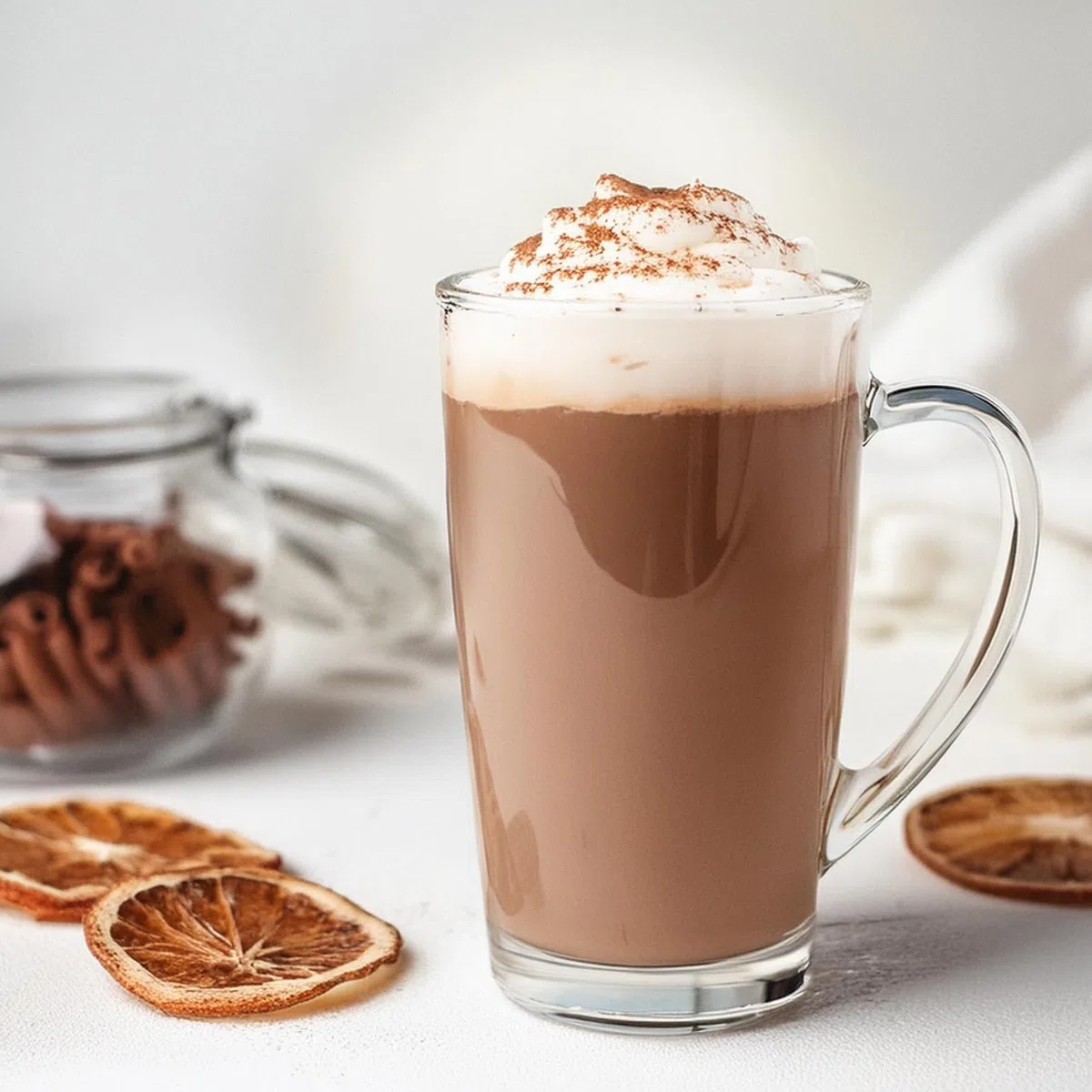 Glasmark KROSNO 1992 set di 6 tazze da caffè latte vetro trasparente 400 ml con manico 6 cucchiaini latte macchiato cappuccino bicchieri da tè