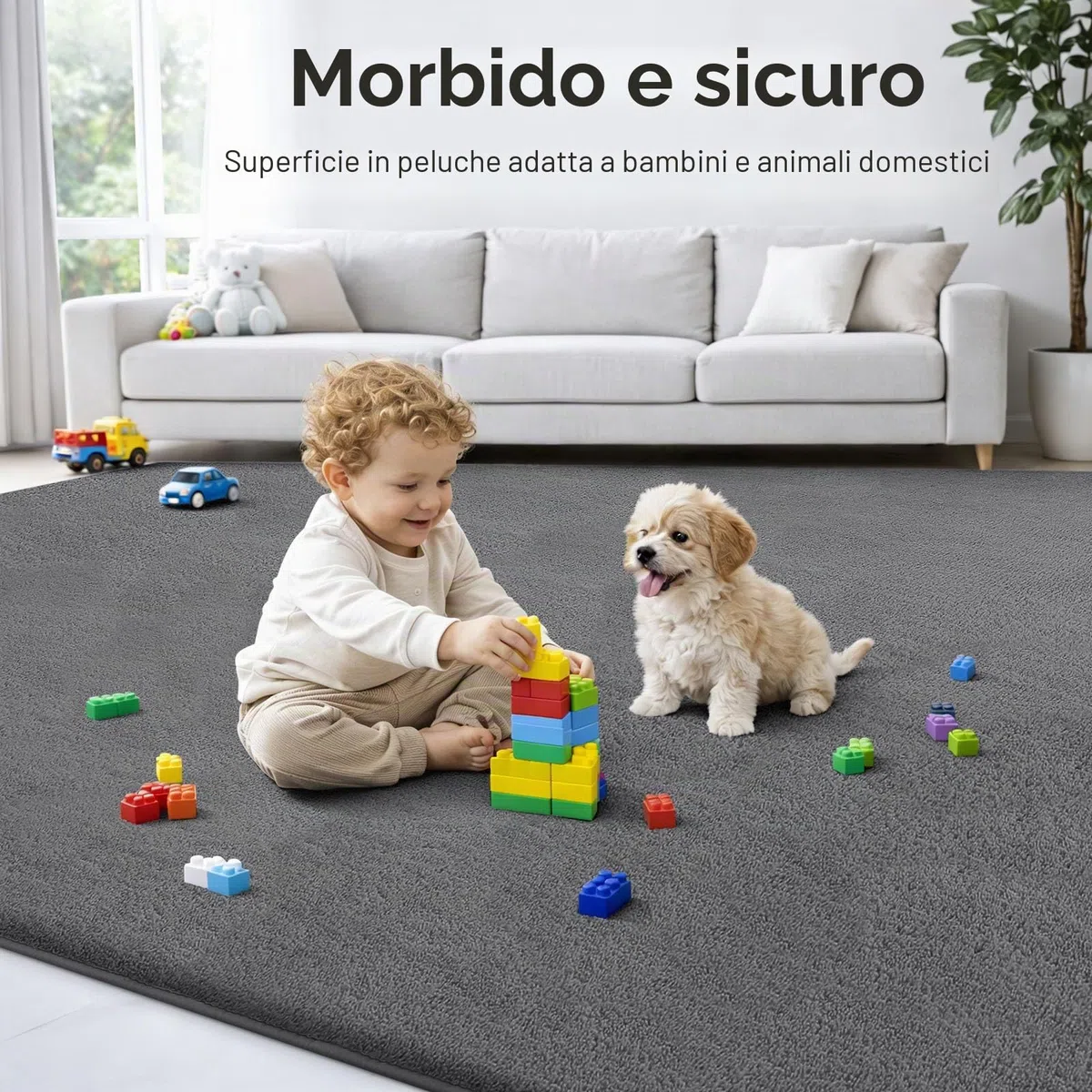 Homaxy Tappeto moderno per soggiorno, 120 x 160 cm, morbido, lavabile, con fondo antiscivolo, a pelo corto, per corridoio, cameretta dei bambini, camera da letto, grigio scuro