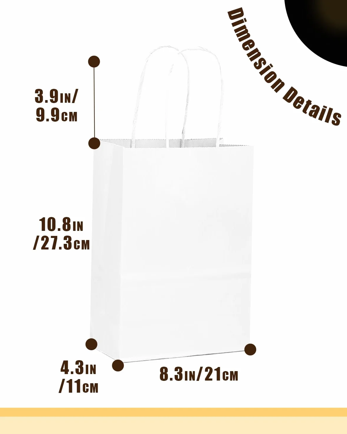 Gcardist Confezione da 100 sacchetti regalo bianchi con manici, misura media, 27 x 20 x 12 cm, taglia media