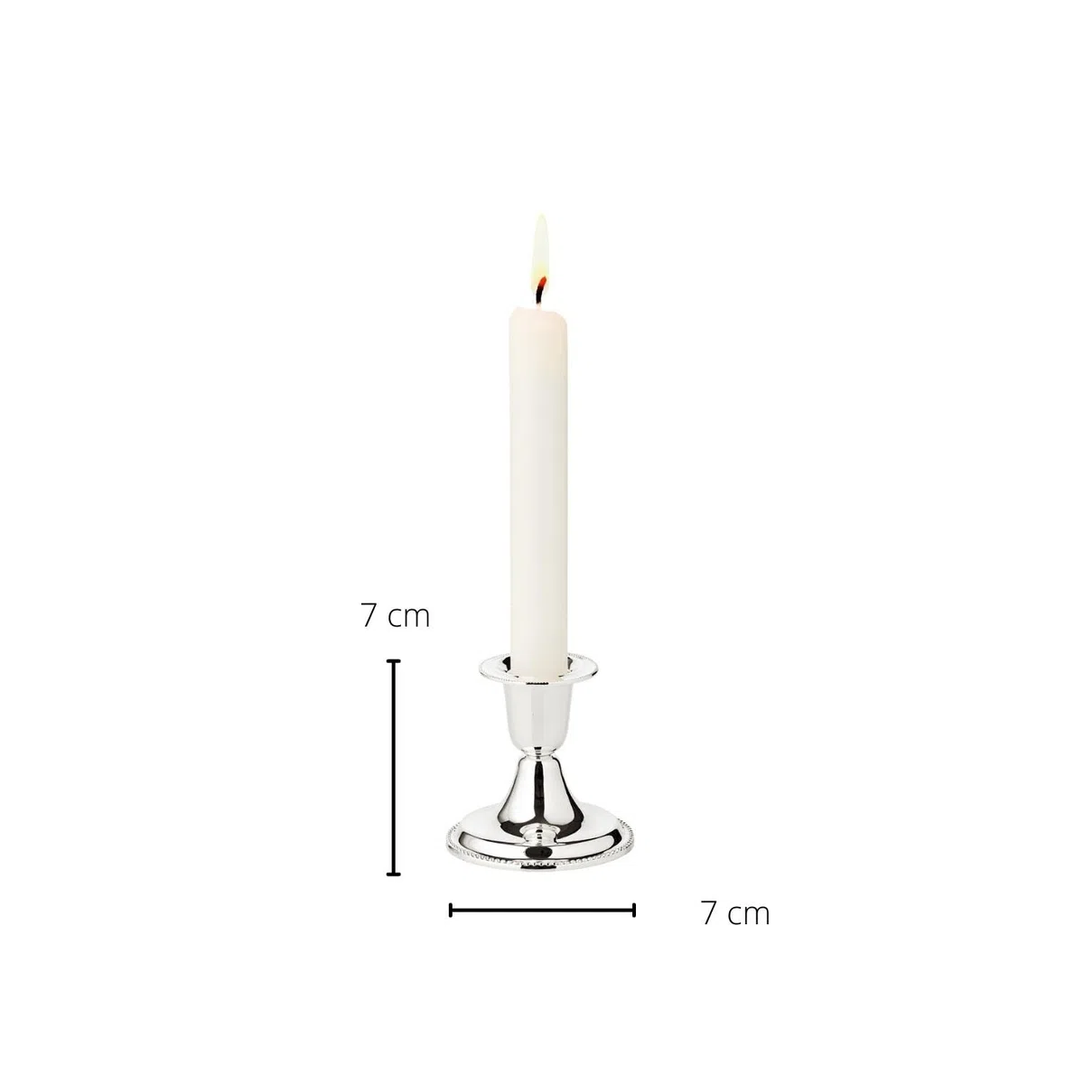 EDZARD Set di 2 portacandele con bordo in perla (h 7 cm) placcati in argento - Portacandele per la decorazione della tavola - Luce del vento, per candele a bastoncino, con protezione antitarlo