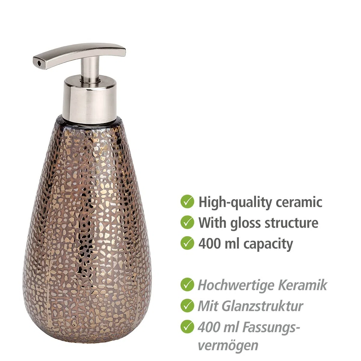 Set accessori da bagno 3 pezzi Wenko Marrakesh, marrone