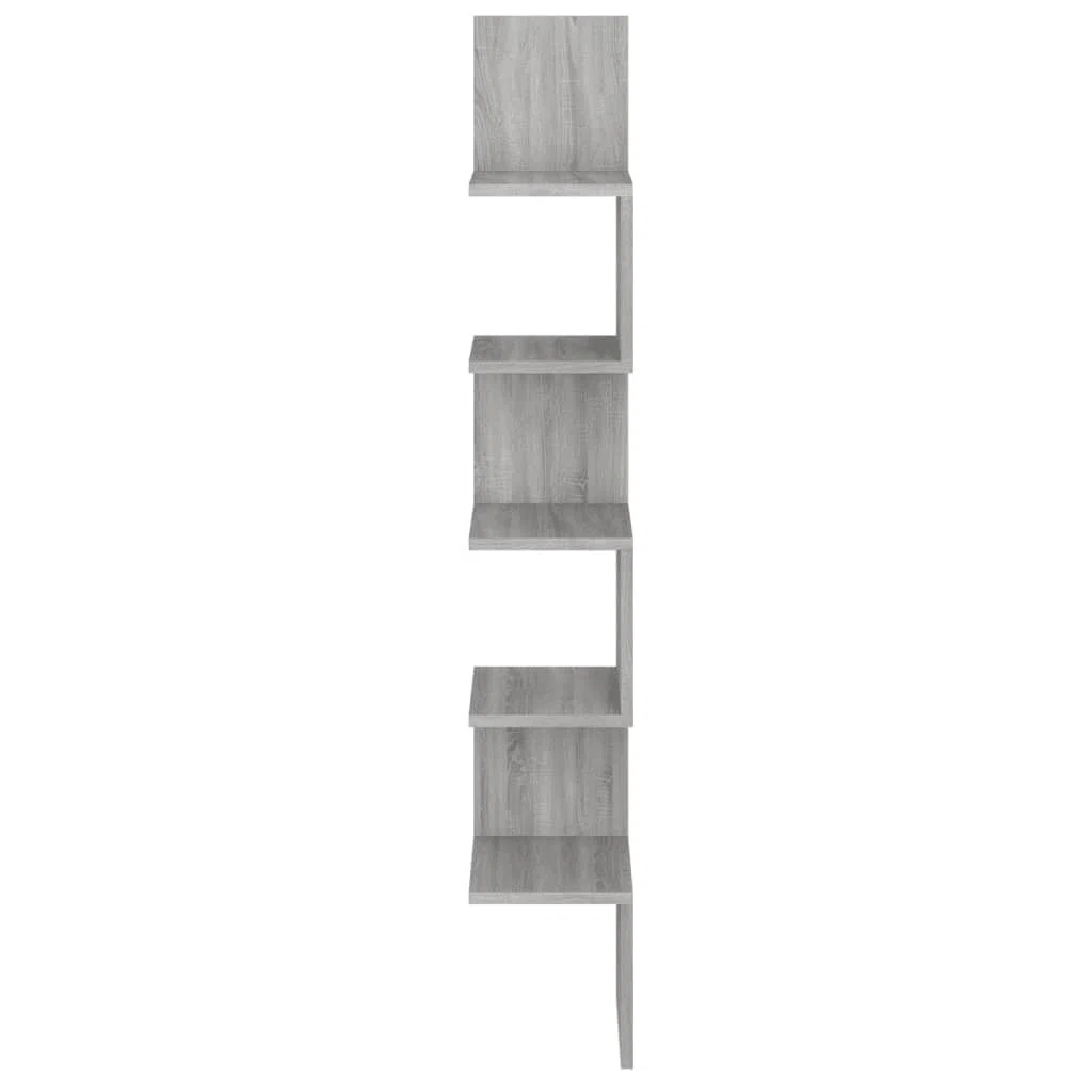 vidaXL Mensola Angolare Grigio Sonoma 20x20x127,5 cm Truciolato