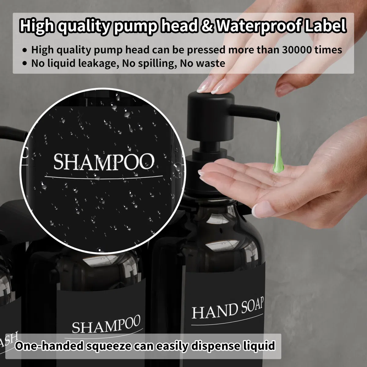 Dispenser per shampoo e balsamo, dispenser di sapone da doccia con 16 etichette impermeabili, dispenser per shampoo per parete doccia, dispenser per doccia a 3 camere senza trapano, 500 ml,