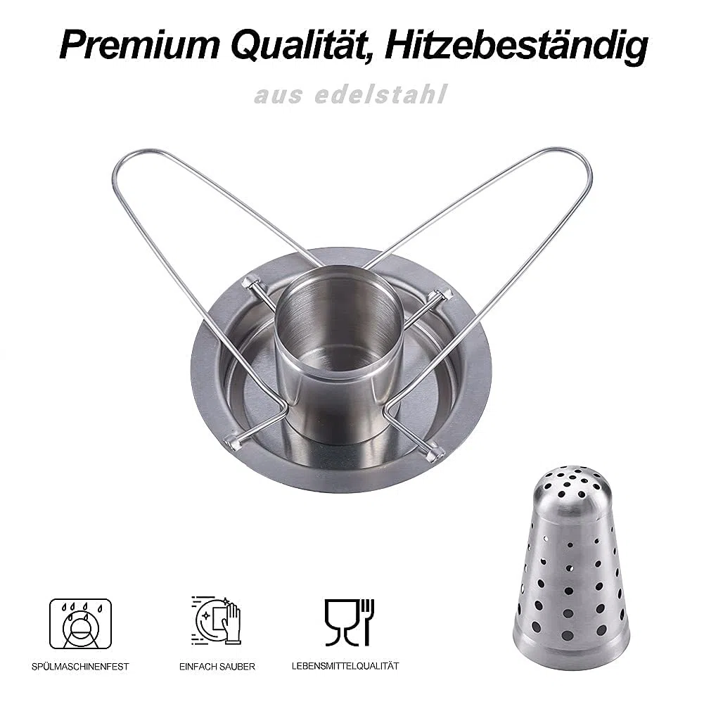 AMOZO Rostiera per pollo - Il nuovo supporto per pollo in acciaio inox 304 - Griglia per pollo alla birra - Griglia per polli con contenitore per aromi (2 pezzi)