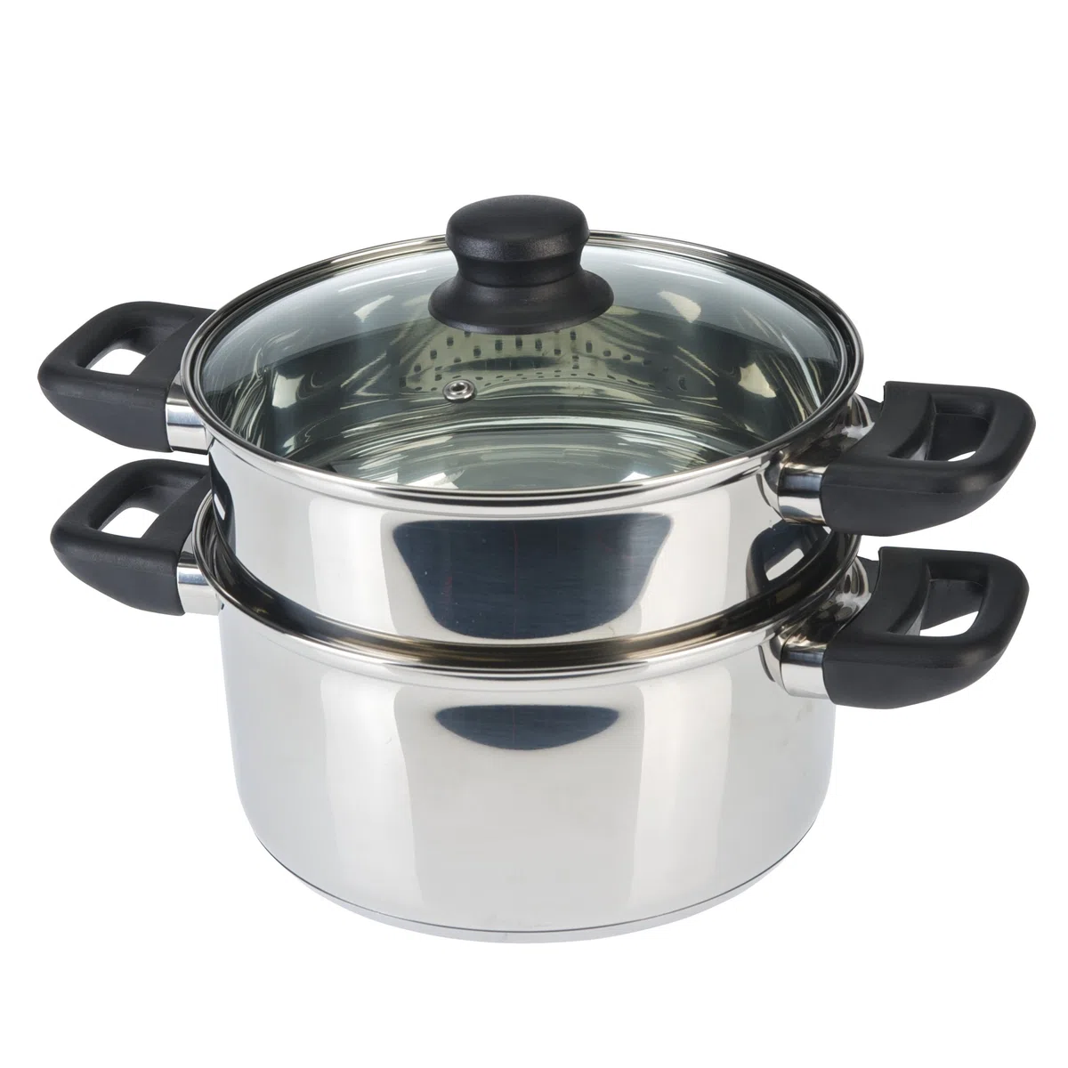 Axentia 220690 Pentola a Vapore con Coperchio, Acciaio Inossidabile, Argento, 29x18x24 cm