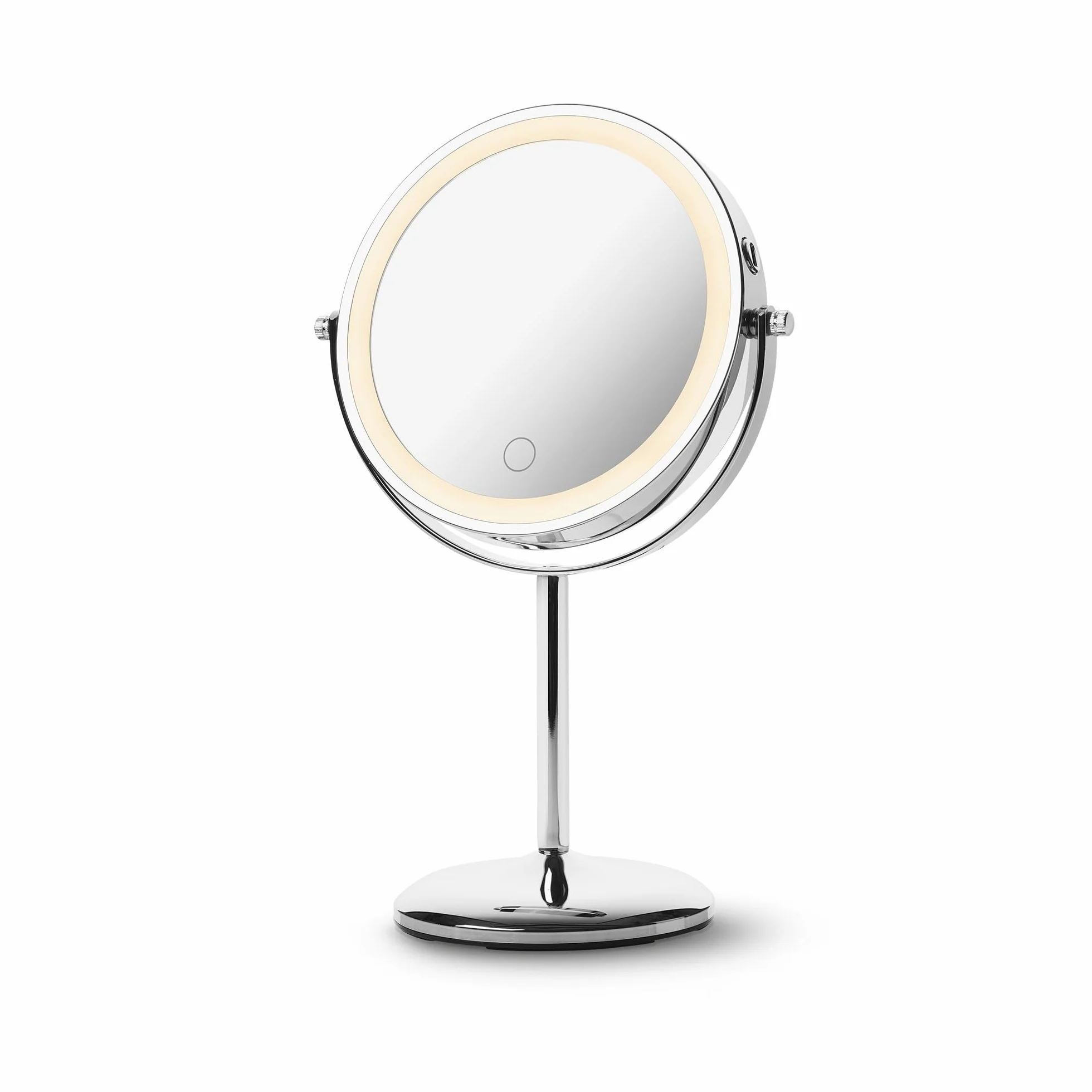 Medisana CM 844 Specchio trucco con ingrandimento, specchio bagno con luce, batteria ricaricabile, luce LED a regolazione continua e 2 superfici a specchio rotanti con e senza ingrandimento 7x