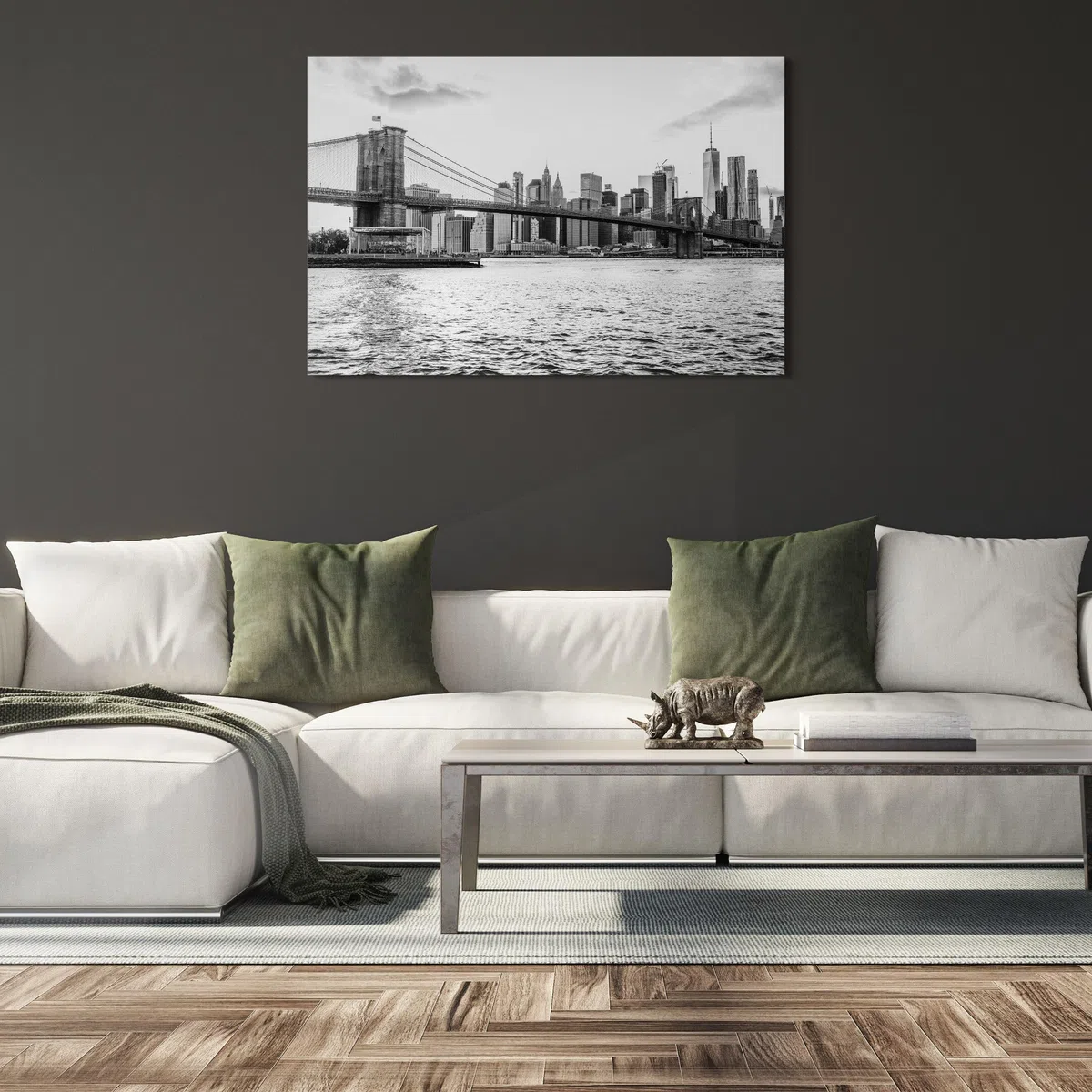 LUMASOUL Quadri Moderni Soggiorno - Quadri Camera da Letto Motivo Città - Poster da parete con cornice in legno e telaio - Stampe da Parete 120x80 cm Motivo Architettonico - Nero - Bianco