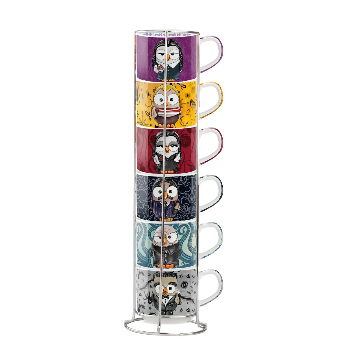 Egan Set 6 Tazzine Caffé Imp. The Addams Family + Metalrack