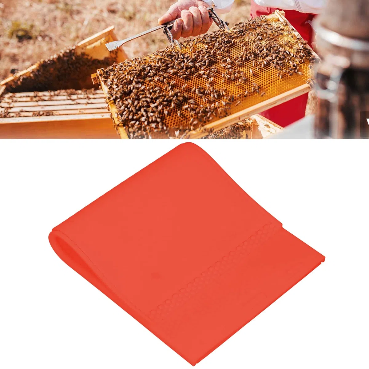 Acouto placas de panal de Cera de abejas, placas Base de Cera de Colmena de silicona de 5,4 mm para fabricación de velas de Cera de abejas