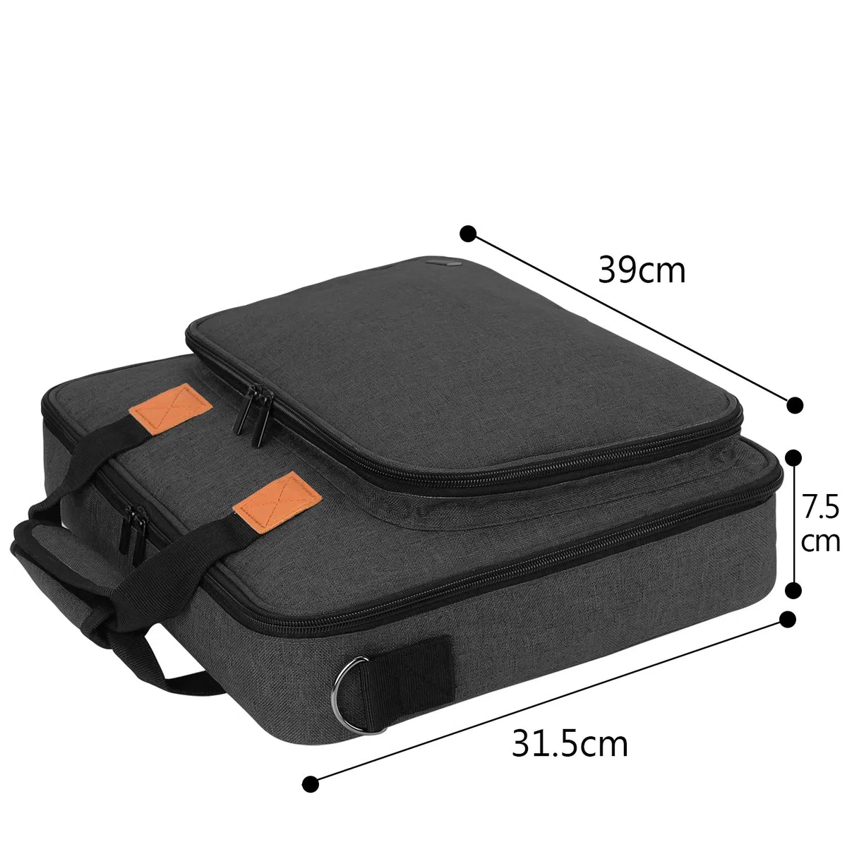 Luxja Borsa per Kit da Ricamo, Filo, Cerchio (Fino a 11.2") e Altri Accessori, Solo Borsa, Nero
