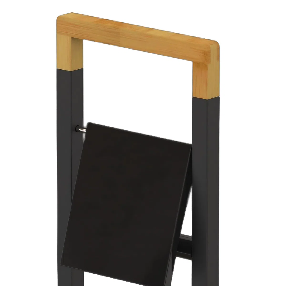Set da Bagno Relaxdays, bambù, Porta Carta igienica, scopino con portascopino, 76,5x28x18 cm, Nero