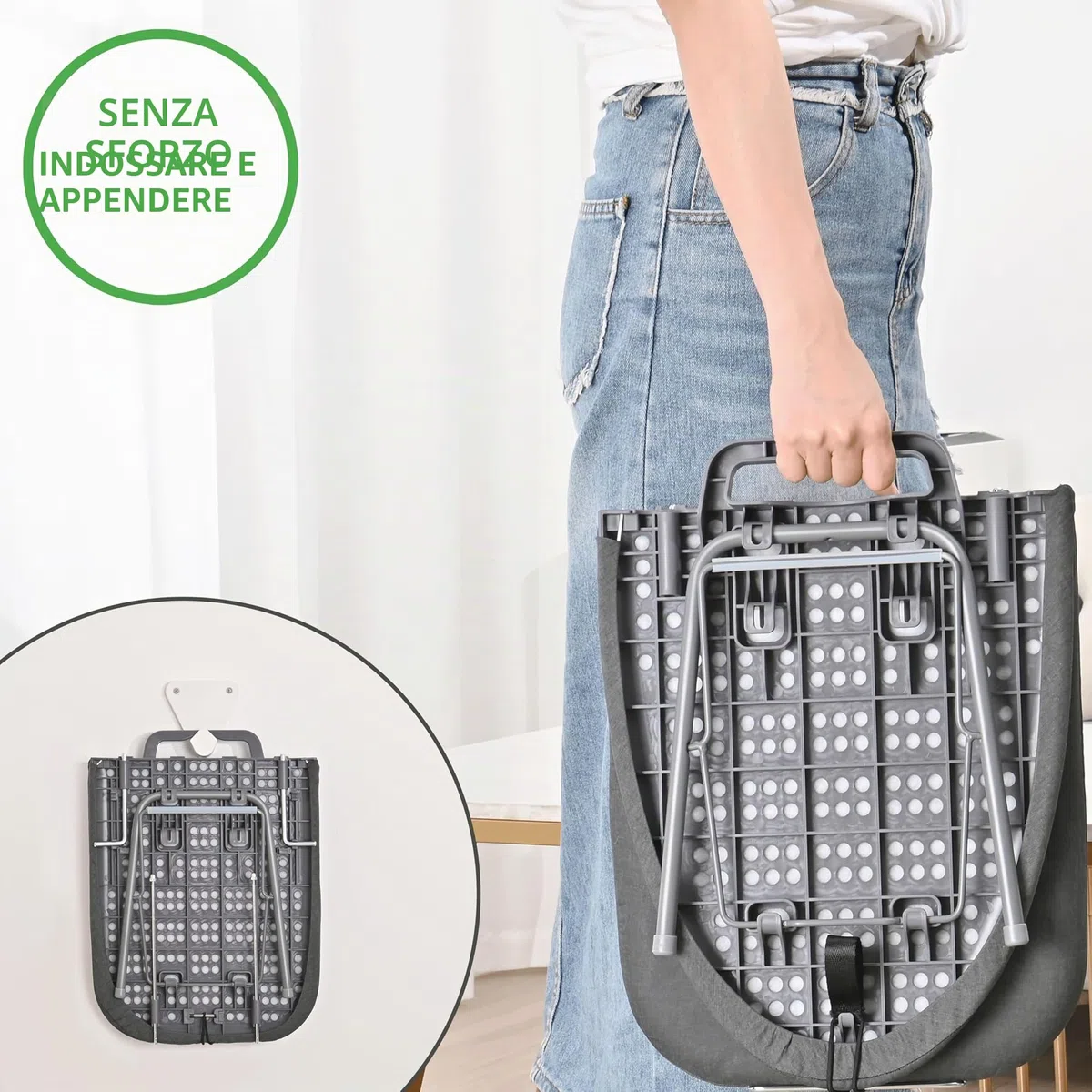 SimplySmooth Asse da Stiro Pieghevole – Da tavolo con ripiano per ferro da stiro, 77 x 30 cm, con maniglia, piedini in gomma e rivestimento di alta qualità. Perfetto per un uso pratico e salvaspazi