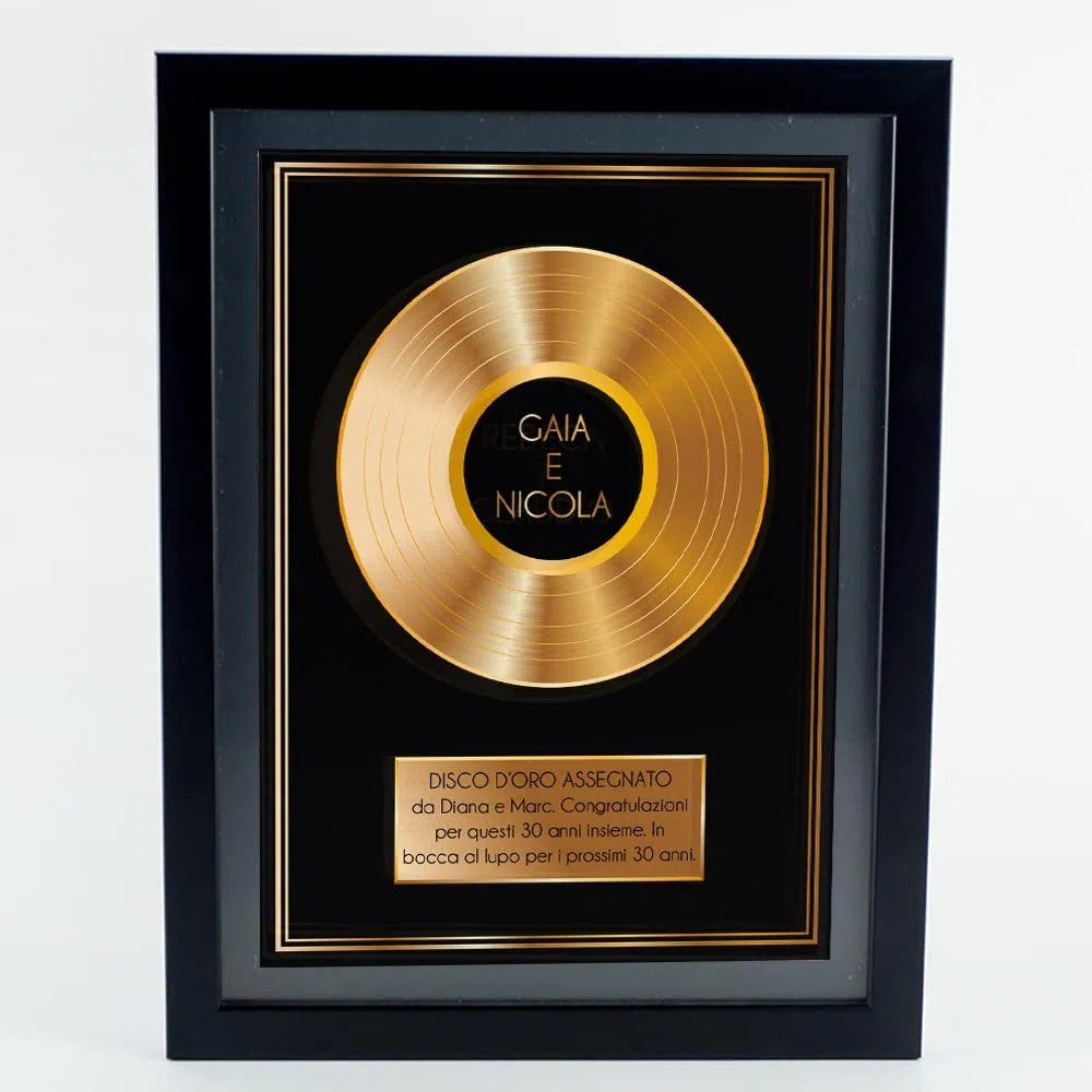 Disco d'oro personalizzato in Una Cornice