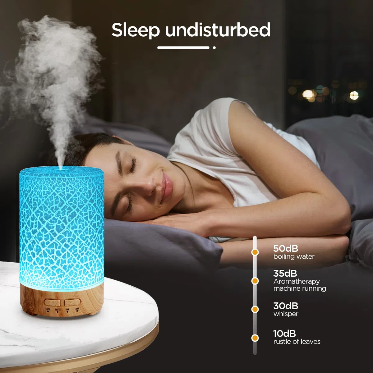 Romon Diffusore di Oli Essenziali, Funzione Aromaterapia 150ML, Diffusore Elettrico di Oli Essenziali ad Ultrasuoni con Umidificatore d'Aria a 7 Colori LED per Appartamento Ufficio Casa Yoga