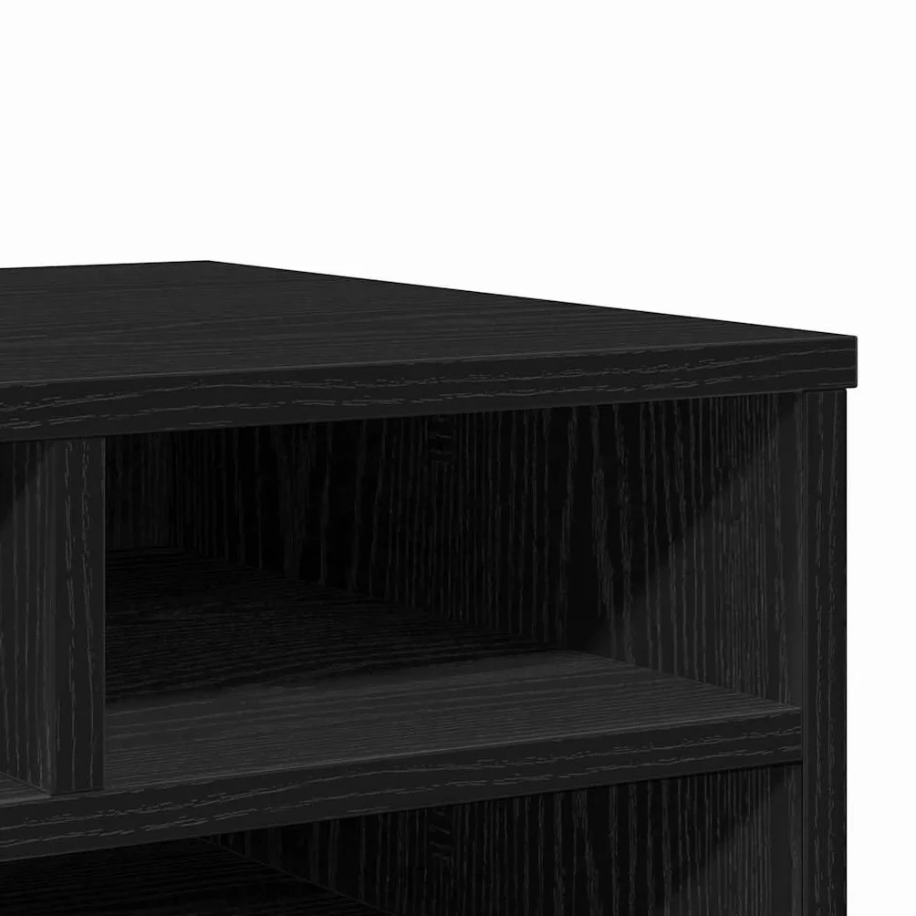vidaXL Supporto per Stampante Rovere Nero 49 x 40 x 22.5 cm, Supporto per Stampante Moderno, Arredamento in Legno, Design salvaspazio, Organizer Compatto e Pratico