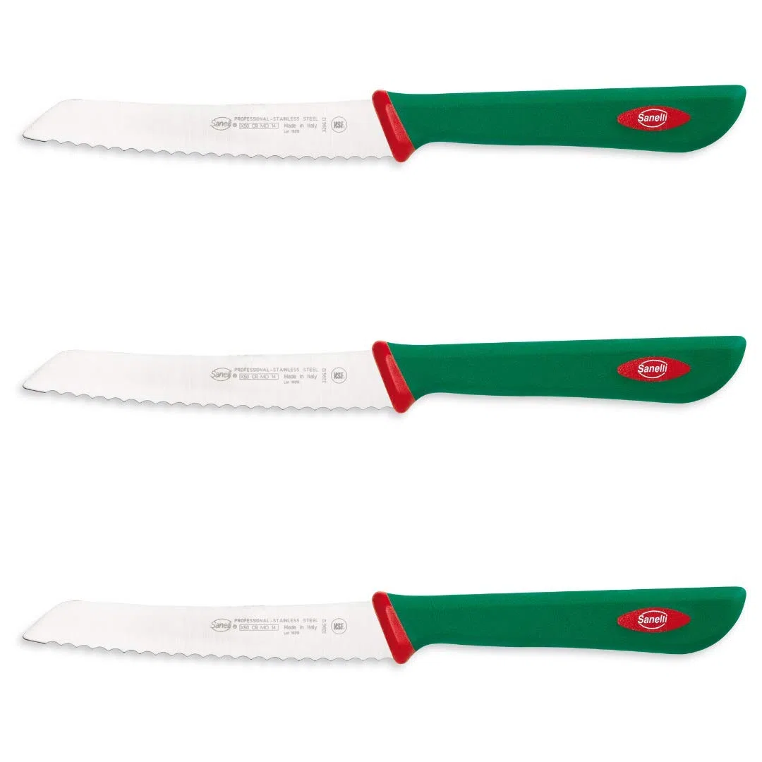 Sanelli Set 3 Coltelli Frutta e verdura Pomodoro seghettato cm.12
