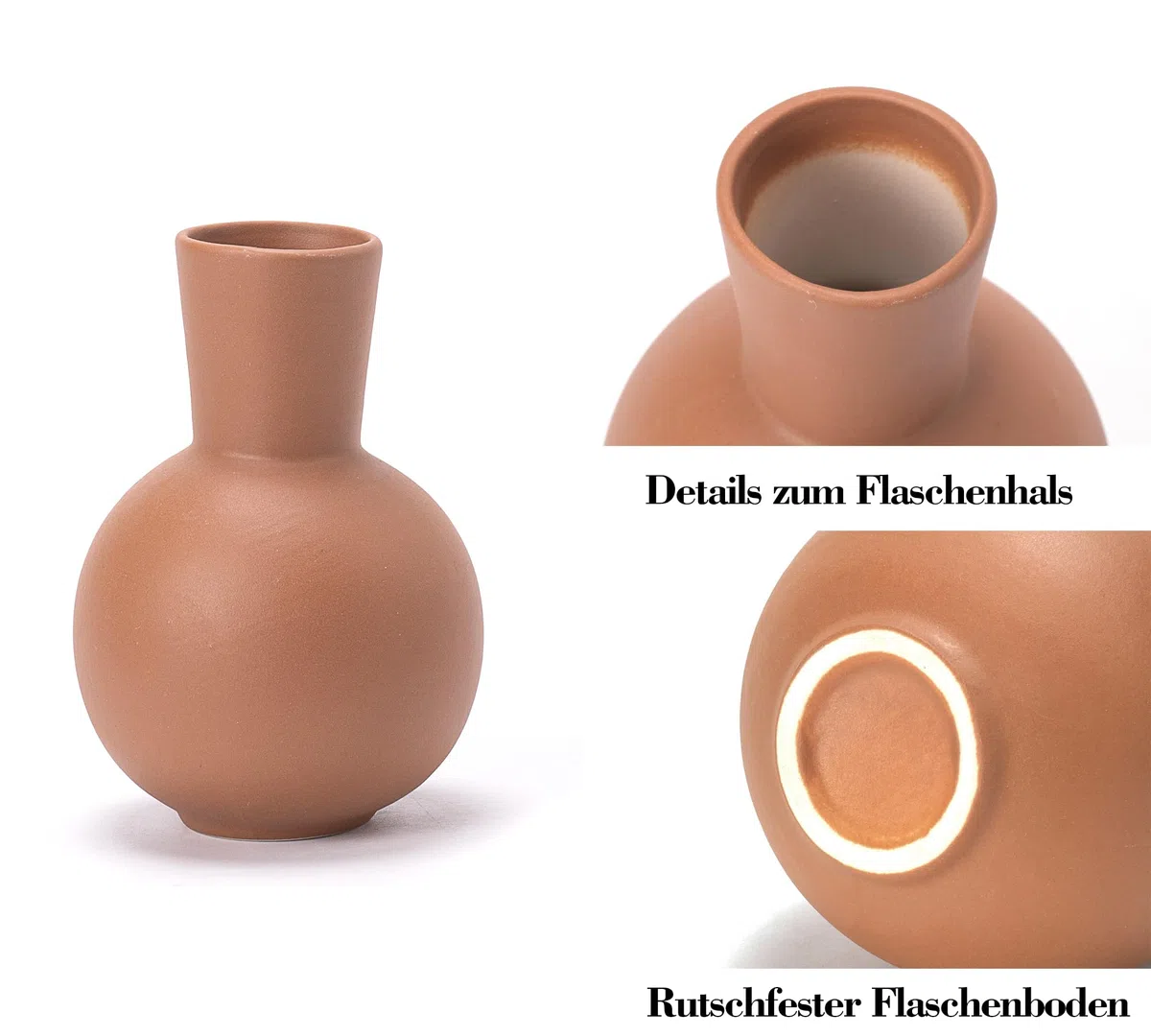Vasi in Ceramica, Set di 4 Vaso Decorativo per Camera da Letto, Soggiorno (08 Marrone rossiccio/Arancione/Marrone/Beige)