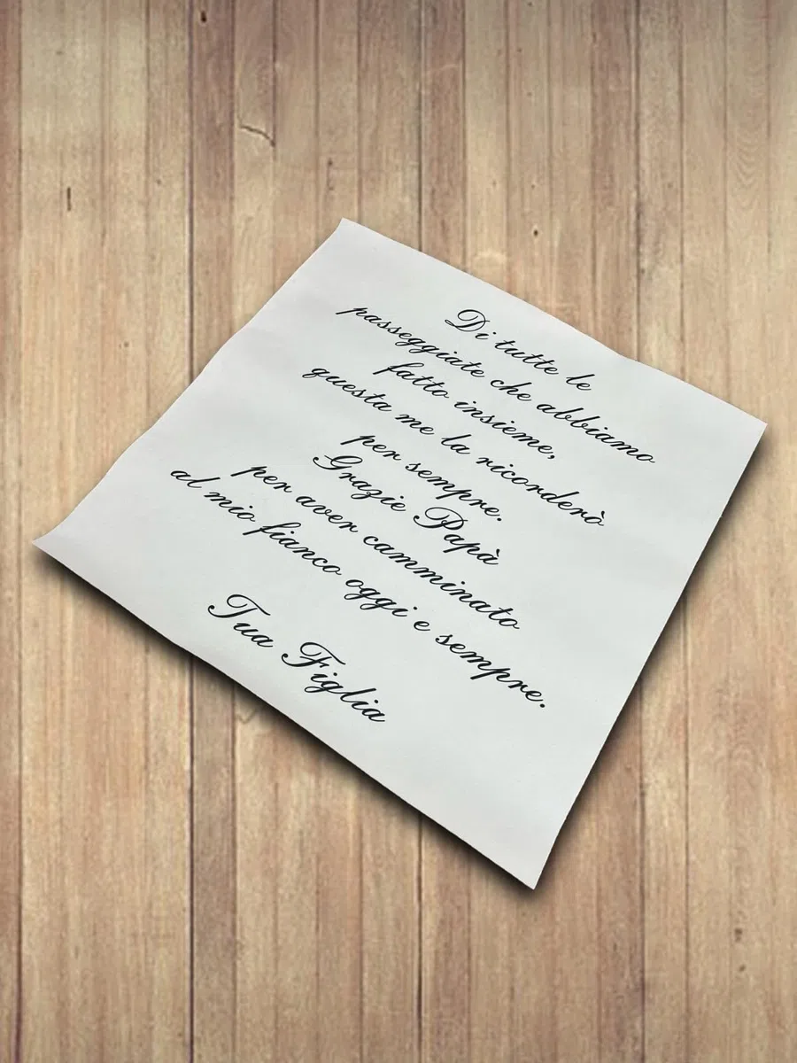 Tappeto Matrimonio di tutte le passeggiate che abbiamo fatto insieme dedicato al papà (100cm x 100cm)