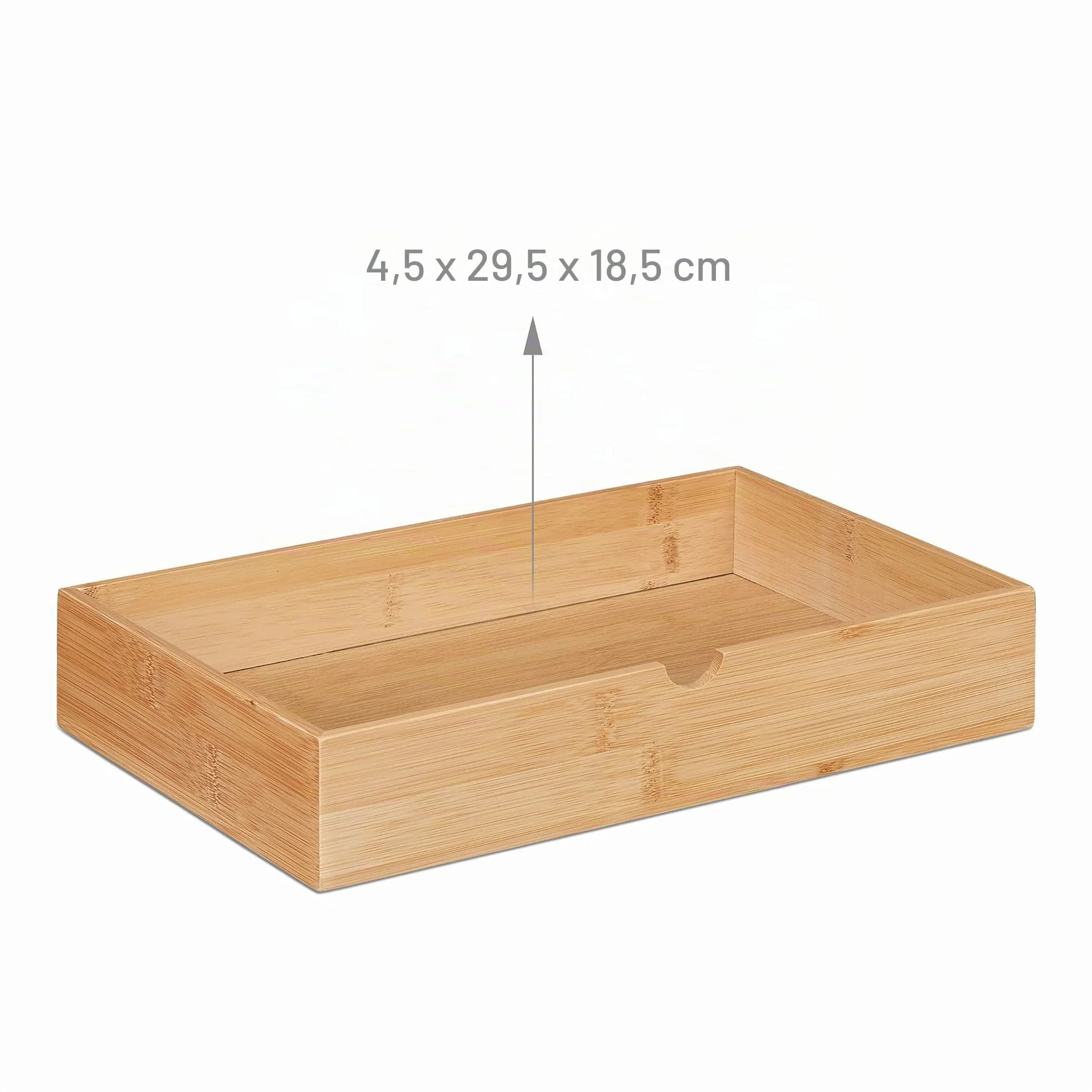 Relaxdays Organizer da Scrivania, bambù e MDF, Portaoggetti Salvaspazio con 2 Cassetti, HLP 14x33x21 cm, Bianco/Naturale