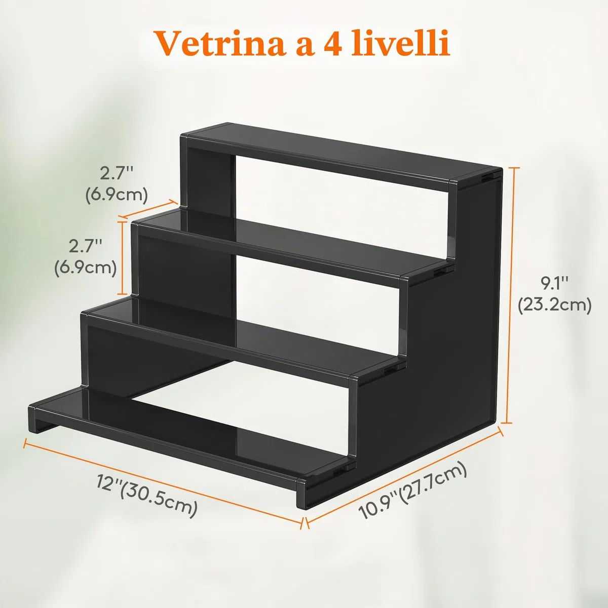 Lifewit Espositore Profumi 4 Livelli, Plastica Alzate per Espositori a Scaletta per Bagno, Camera, Salotto, Trasparente Espositore per Personaggi, Cupcake, Cosmetic, Spezie, 2 Confezione, 30 cm