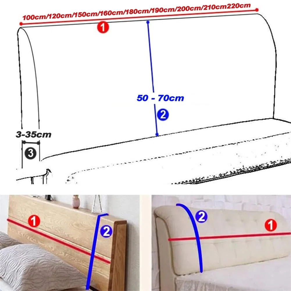 Copritestata Del Letto Matrimoniale Imbottito Bianco,Copri Testata Letto Matrimoniale/Singolo Elastica Universale Copertura Per Testiera Per Letto,Velluto Fodera ( Color : Beige , Size : 180cm(71inch)