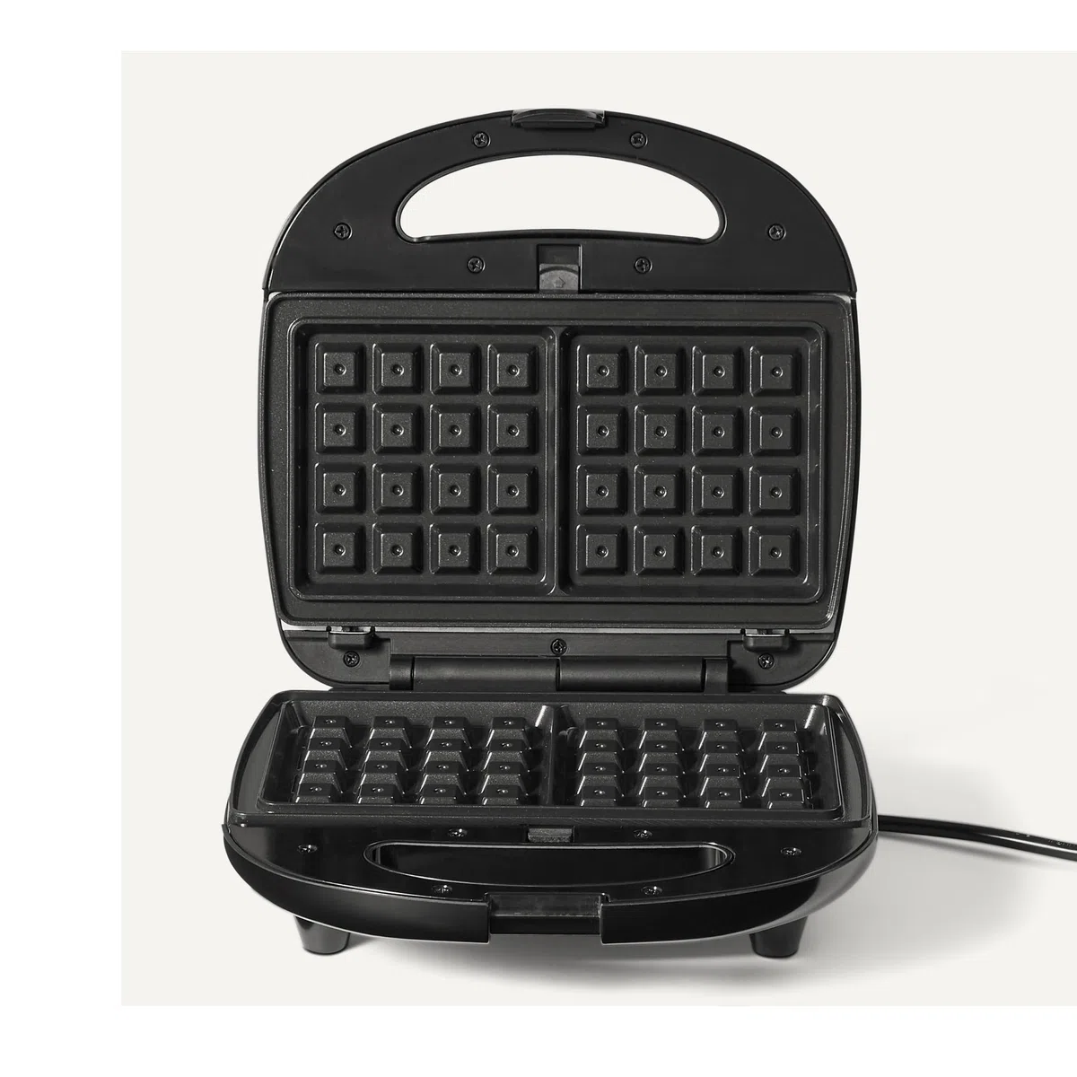 Amazon Basics Macchina per panini e waffle 3 in 1, con piastre rimovibili, da 700 W, Nero